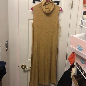 Knit extra long turtle neck tank